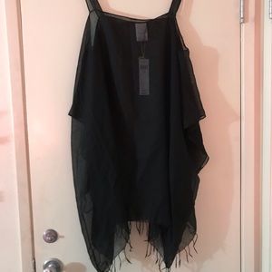 NWT open shoulder sheer top/cover up